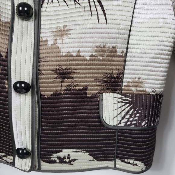 Proenza Schouler 100% silk palm tree print evening Jacket size 4 - Picture 7 of 10